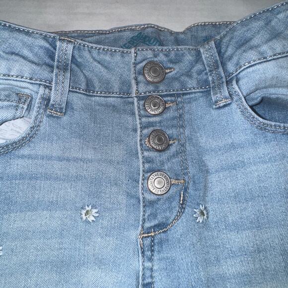 Thereabout Girls 8 Skinny Jeans Floral Embroidered School Fall Causal Everyday - Picture 2 of 10